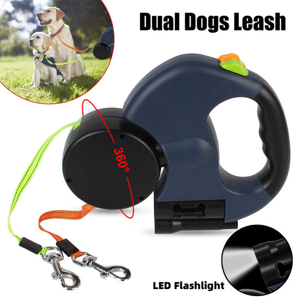 Retractable Dog Leash For Small Dogs Reflective Dual Pet Leash Lead